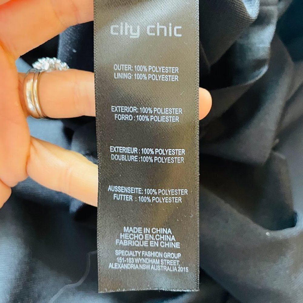 City Chic Black Dress Asymmetrical Button Tiered Ruffle V Neck Salas Wedding S - Picture 7 of 10